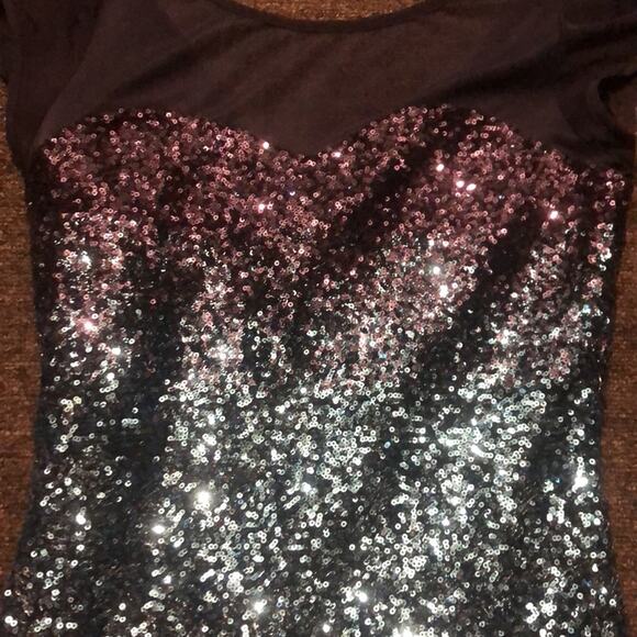 Speechless Blue Ombré Sequin Dress Mini Junior's size 5 1989 Midnights Eras HOCO - Picture 2 of 4